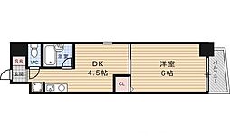 エスリード河原町第3 1DKの間取図画像