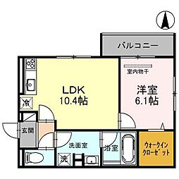 CASASERESA 1LDKの間取図画像