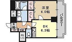 ライオンズマンション四条堀川第2 1DKの間取図画像