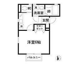 メープルハウス 1階1Kの間取り