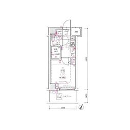 リヴシティ八丁畷 2階1Kの間取り