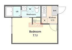 ココライフ鶴見市場 1階1Kの間取り