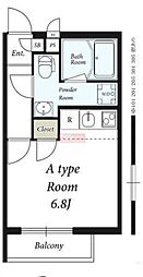 リブリ・平間 3階ワンルームの間取り