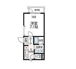 エスポワール 1階1Kの間取り