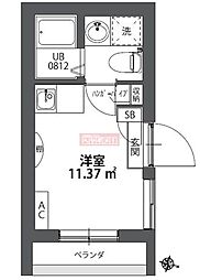 With C Kamata 5階ワンルームの間取り