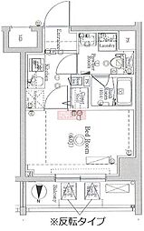 ラフィスタ川崎大師II 5階1Kの間取り