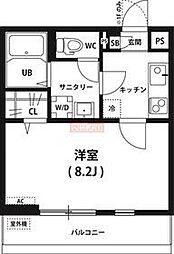 リブリ・ＧＡＬＡＸＹ　ＷＯＬＦ 1階1Kの間取り