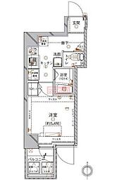 クレイシア西蒲田 6階1Kの間取り