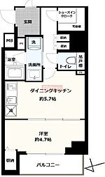 ハーモニーレジデンス東京羽田スカイブリッジ 5階1DKの間取り