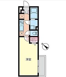 グレイス貝塚 3階1Kの間取り