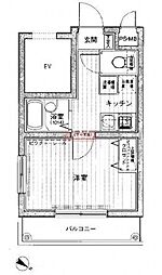 ジュエル雪谷大塚 1Kの間取図画像