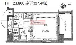 ZOOM川崎 1Kの間取図画像
