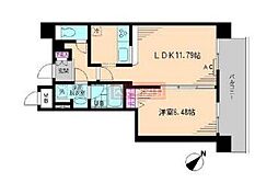 オリーブスクエア 1LDKの間取図画像