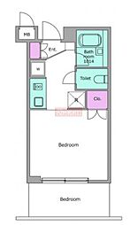 レジディア川崎 1Kの間取図画像