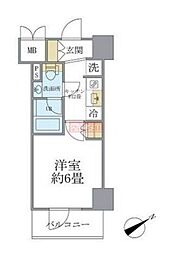 レスピール川崎 1Kの間取図画像