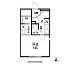 ハトシェプスト 1Kの間取図画像