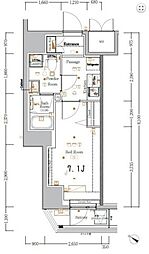 Genovia川崎3 1Kの間取図画像