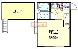 クレシェンドM 1Kの間取図画像