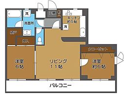 リバーサイドパレス 2LDKの間取図画像