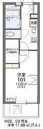 レオパレスアウローラ潮田 1Kの間取図画像