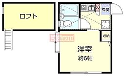 クレシェンドM 1Kの間取図画像