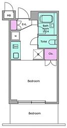 レジディア川崎 ワンルームの間取図画像
