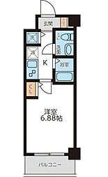 メゾン西馬込 1Kの間取図画像