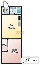 マンションふき 1DKの間取図画像