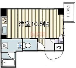 クレストK2 ワンルームの間取図画像