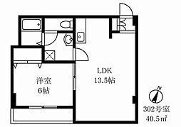 ボナール久が原 1LDKの間取図画像