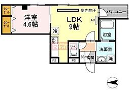 エスタシオンエムティ 1LDKの間取図画像