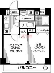 日神デュオステージ大森 1DKの間取図画像