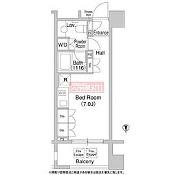 COMFORIA大森DEUX ワンルームの間取図画像