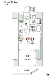 スタイリオ蒲田2 1DKの間取図画像
