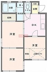 サンハイツユキ 3DKの間取図画像