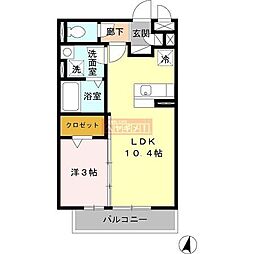 ディアコート幸町 1LDKの間取図画像