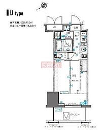 ZOOM川崎EAST 1Kの間取図画像