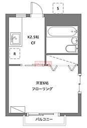 グリーンヒル雪谷 1Kの間取図画像