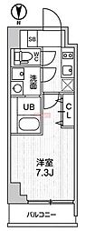 グラシアプレイス大森町 1Kの間取図画像