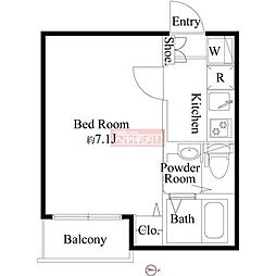 ソレイユ糀谷 1Kの間取図画像