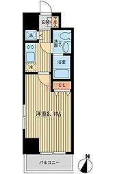 ヒューマンハイム本羽田 ワンルームの間取図画像
