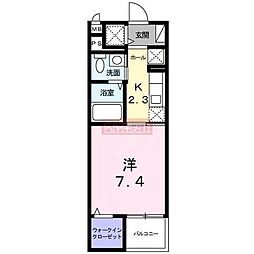 ルリアン追分町 1Kの間取図画像