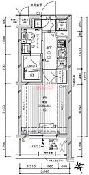 メインステージ南蒲田 1Kの間取図画像