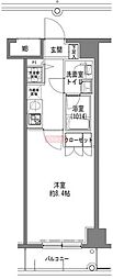 TLRRESIDENCEOTORII 1Kの間取図画像