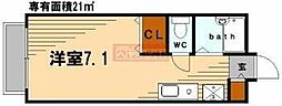 チェリーベル ワンルームの間取図画像