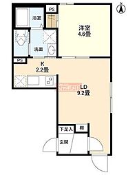 WELLSQUARE多摩川矢口 1LDKの間取図画像
