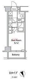 プラウドフラット蒲田2 1Kの間取図画像