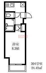 セントラルパレス 1Kの間取図画像