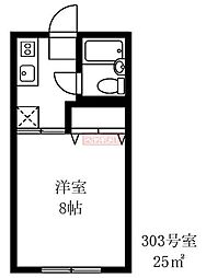 第五ハイムトシマ 1Kの間取図画像