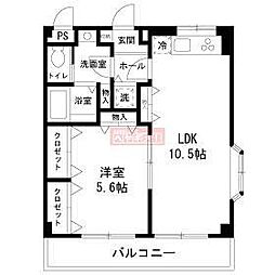 サンライズ小田 1LDKの間取図画像